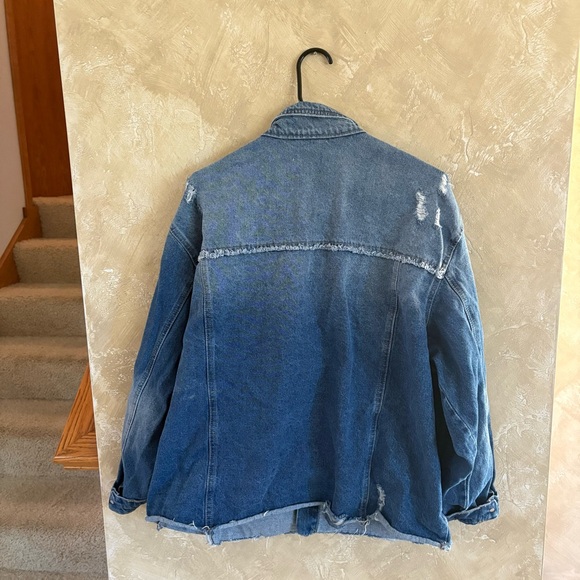 KanCan Blue Distressed Denim Jacket - Picture 4 of 4